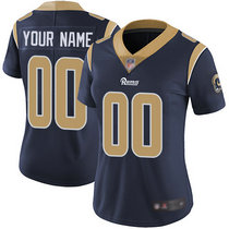 Women's Nike Los Angeles Rams Customized Blue Limited Vapor Untouchable Authentic Stitched NFL Jerseys
