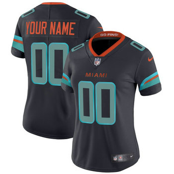Women's Nike Miami Dolphins Custom Black Rivalries Authentic stitched NFL jersey
