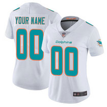 Women's Nike Miami Dolphins Customized White Limited Vapor Untouchable Authentic Stitched NFL Jerseys