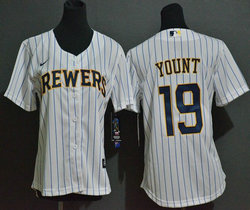 Women's Nike Milwaukee Brewers #19 Robin Yount White Authentic Stitched MLB Jersey
