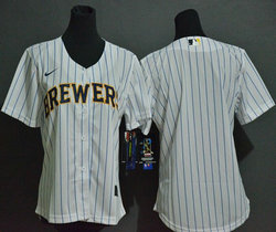 Women's Nike Milwaukee Brewers Blank White Authentic Stitched MLB Jersey