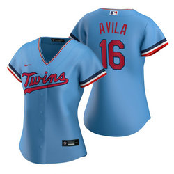Women's Nike Minnesota Twins #16 Alex Avila Light Blue Game Authentic Stitched MLB jersey