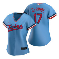 Women's Nike Minnesota Twins #17 Jose Berrios Light Blue Game Authentic Stitched MLB jersey