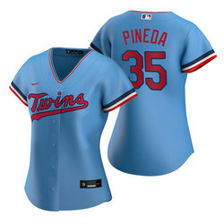 Women's Nike Minnesota Twins #35 Michael Pineda Light Blue Game Authentic Stitched MLB jersey