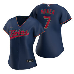 Women's Nike Minnesota Twins #7 Joe Mauer Navy Game Authentic Stitched MLB jersey