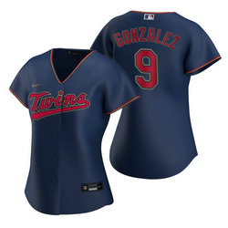 Women's Nike Minnesota Twins #9 Marwin Gonzalez Navy Game Authentic Stitched MLB jersey