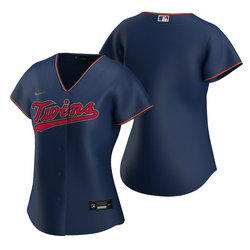 Women's Nike Minnesota Twins Blank Navy Game Authentic Stitched MLB jersey