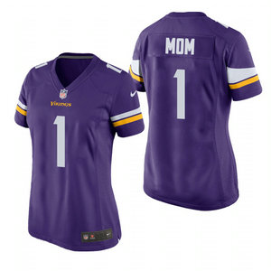 Women's Nike Minnesota Vikings #1 Dad Purple 2021 Mother's Day Authentic Stitched NFL Jersey