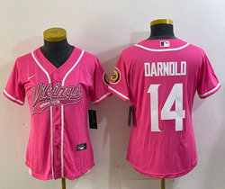 Women's Nike Minnesota Vikings #14 Sam Darnold Pink Joint Authentic Stitched baseball jersey