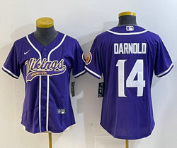 Women's Nike Minnesota Vikings #14 Sam Darnold Purple Joint Authentic Stitched baseball jersey
