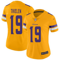 Women's Nike Minnesota Vikings #19 Adam Thielen Gold Inverted Legend Vapor Untouchable Authentic Stitched NFL jersey