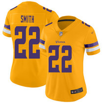 Women's Nike Minnesota Vikings #22 Harrison Smith Gold Inverted Legend Vapor Untouchable Authentic Stitched NFL jersey