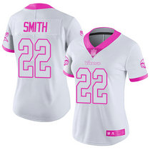 Women's Nike Minnesota Vikings #22 Harrison Smith Limited White Pink Rush Fashion NFL Jersey