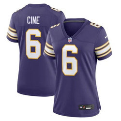 Women's Nike Minnesota Vikings #6 Lewis Cine Purple Throwback Vapor Untouchable Authentic Stitched NFL Jersey.jpg