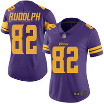 Women's Nike Minnesota Vikings #82 Kyle Rudolph Purple Rush Authentic Stitched NFL jersey