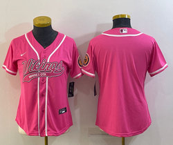 Women's Nike Minnesota Vikings Pink Joint Authentic Stitched baseball jersey
