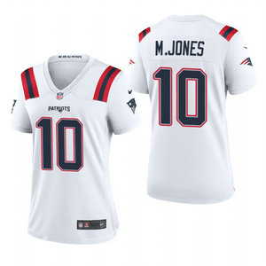 Women's Nike New England Patriots #10 Mac Jones White 2021 NFL Draft Vapor Untouchable Limited Jersey
