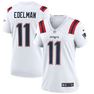 Women's Nike New England Patriots #11 Julian Edelman White Vapor Untouchable NFL Jersey
