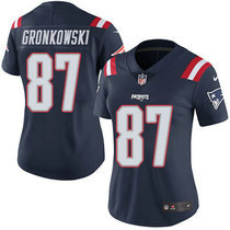 Women's Nike New England Patriots #87 Rob Gronkowski Limited Navy Blue Rush NFL Jersey