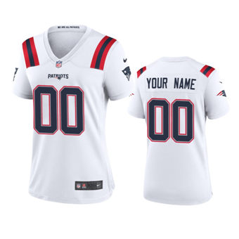 Women's Nike New England Patriots Customized White Vapor Untouchable Authentic Stitched NFL Jerseys