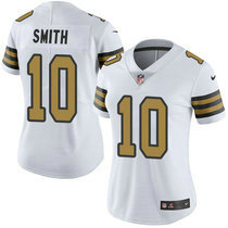 Women's Nike New Orleans Saints #10 Tre'Quan Smith White Rush Limited Authentic Stitched NFL Jersey
