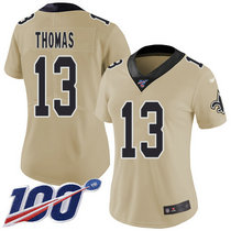 Women's Nike New Orleans Saints #13 Michael Thomas 100th Season Inverted Legend Vapor Untouchable Authentic Stitched NFL jersey