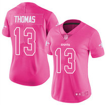 Women's Nike New Orleans Saints #13 Michael Thomas Pink Rush Authentic Stitched NFL Jersey