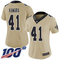 Women's Nike New Orleans Saints #41 Alvin Kamara 100th Season Inverted Legend Vapor Untouchable Authentic Stitched NFL jersey