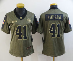 Women's Nike New Orleans Saints #41 Alvin Kamara 2021 salute to service Authentic Stitched NFL Jersey