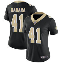 Women's Nike New Orleans Saints #41 Alvin Kamara Black Vapor Untouchable Authentic Stitched NFL Jersey