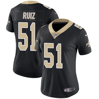 Women's Nike New Orleans Saints #51 Cesar Ruiz Black Vapor Untouchable NFL Jersey
