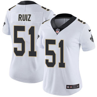 Women's Nike New Orleans Saints #51 Cesar Ruiz White Vapor Untouchable NFL Jersey
