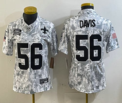 Women's Nike New Orleans Saints #56 DeMario Davis 2024 Salute to Service Authentic Stitched NFL Jersey