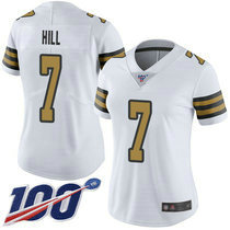 Women's Nike New Orleans Saints #7 Taysom Hill 100th Season White Rush Limited Authentic Stitched NFL Jersey