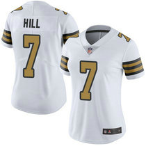 Women's Nike New Orleans Saints #7 Taysom Hill White Rush Limited Authentic Stitched NFL Jersey