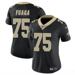 Women's Nike New Orleans Saints #75 Taliese Fuaga Black 2024 Draft Football Jersey