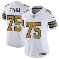 Women's Nike New Orleans Saints #75 Taliese Fuaga White Rush 2024 Draft Football Jersey