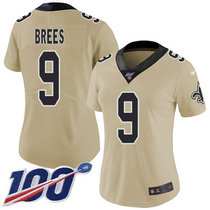 Women's Nike New Orleans Saints #9 Drew Brees 100th Season Inverted Legend Vapor Untouchable Authentic Stitched NFL jersey