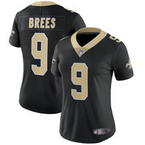 Women's Nike New Orleans Saints #9 Drew Brees Black Vapor Untouchable Limited Authentic Stitched NFL Jersey