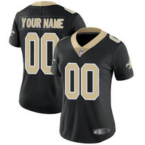 Women's Nike New Orleans Saints Customized Black Limited Vapor Untouchable Authentic Stitched NFL Jerseys