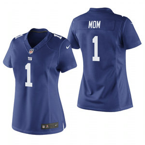 Women's Nike New York Giants #1 Dad Blue 2021 Mother's Day Authentic Stitched NFL Jersey