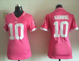 Women's Nike New York Giants #10 Eli Manning 2015 Pink Bubble Gum Authentic Stitched NFL Jersey