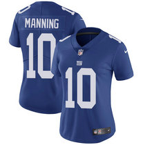 Women's Nike New York Giants #10 Eli Manning Blue Vapor Untouchable Authentic Stitched NFL Jersey