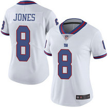 Women's Nike New York Giants #8 Daniel Jones White Rush Authentic stitched NFL jersey