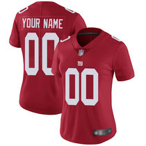 Women's Nike New York Giants Customized Red Limited Vapor Untouchable Authentic Stitched NFL Jerseys