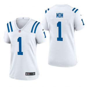 Women's Nike New York Jets #1 Dad White 2021 Mother's Day Authentic Stitched NFL Jerseys