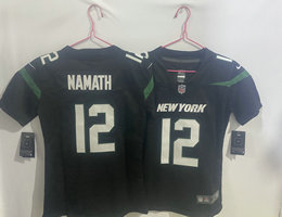 Women's Nike New York Jets #12 Joe Namath Black Vapor Untouchable Authentic Stitched NFL Jersey