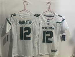 Women's Nike New York Jets #12 Joe Namath White Vapor Untouchable Authentic Stitched NFL Jersey