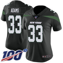Women's Nike New York Jets #33 Jamal Adams 100th Season Black New Vapor Untouchable Limited Authentic Stitched NFL Jersey