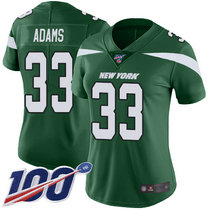 Women's Nike New York Jets #33 Jamal Adams 100th Season Green New Vapor Untouchable Limited Authentic Stitched NFL Jersey